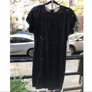 Vintage little black sequined dress!